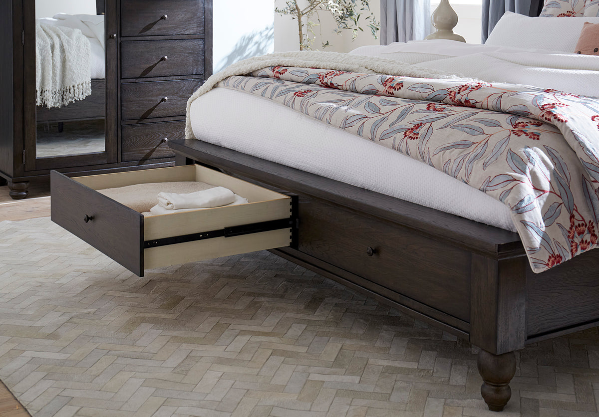 cambridge bed #color_black, bed storage type_end drawers
