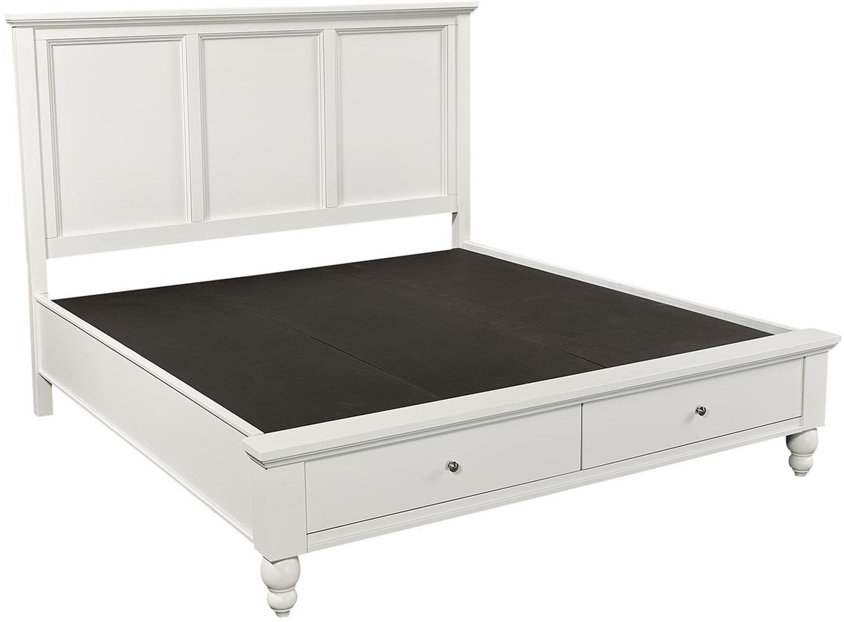 cambridge #color_white, bed storage type_end drawers