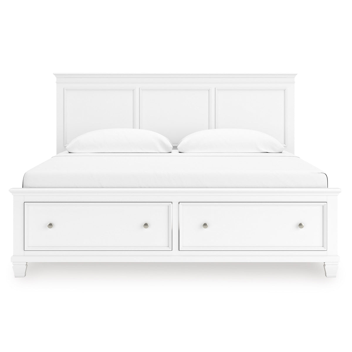 dana white king bed with storage#Color_white,size_queen,bed storage type_end drawers