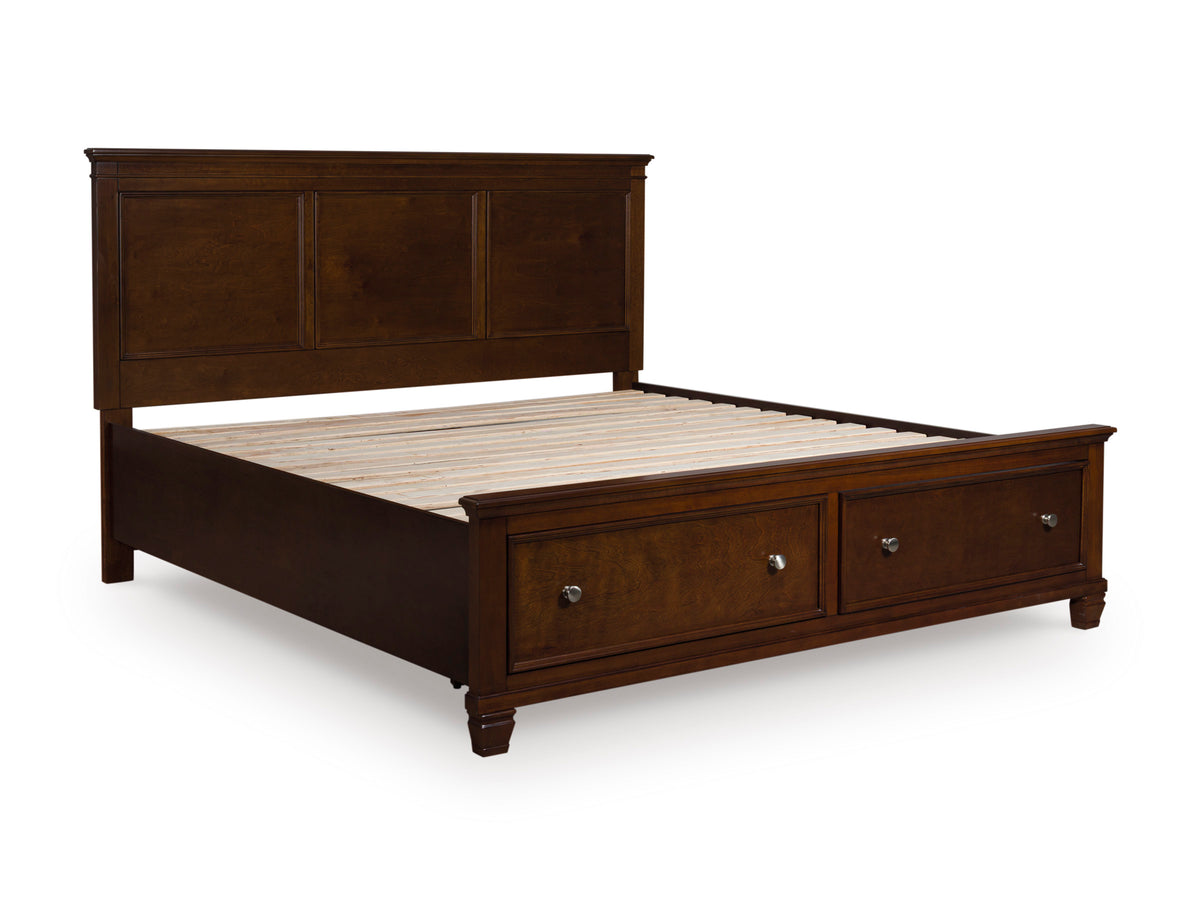 dana bed #color_brown,bedding size_king,bed storage type_end drawers