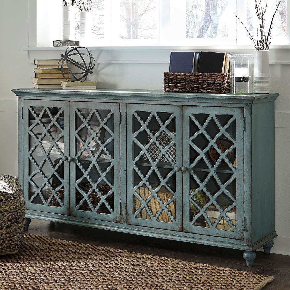 Accent Console in Antique Teal