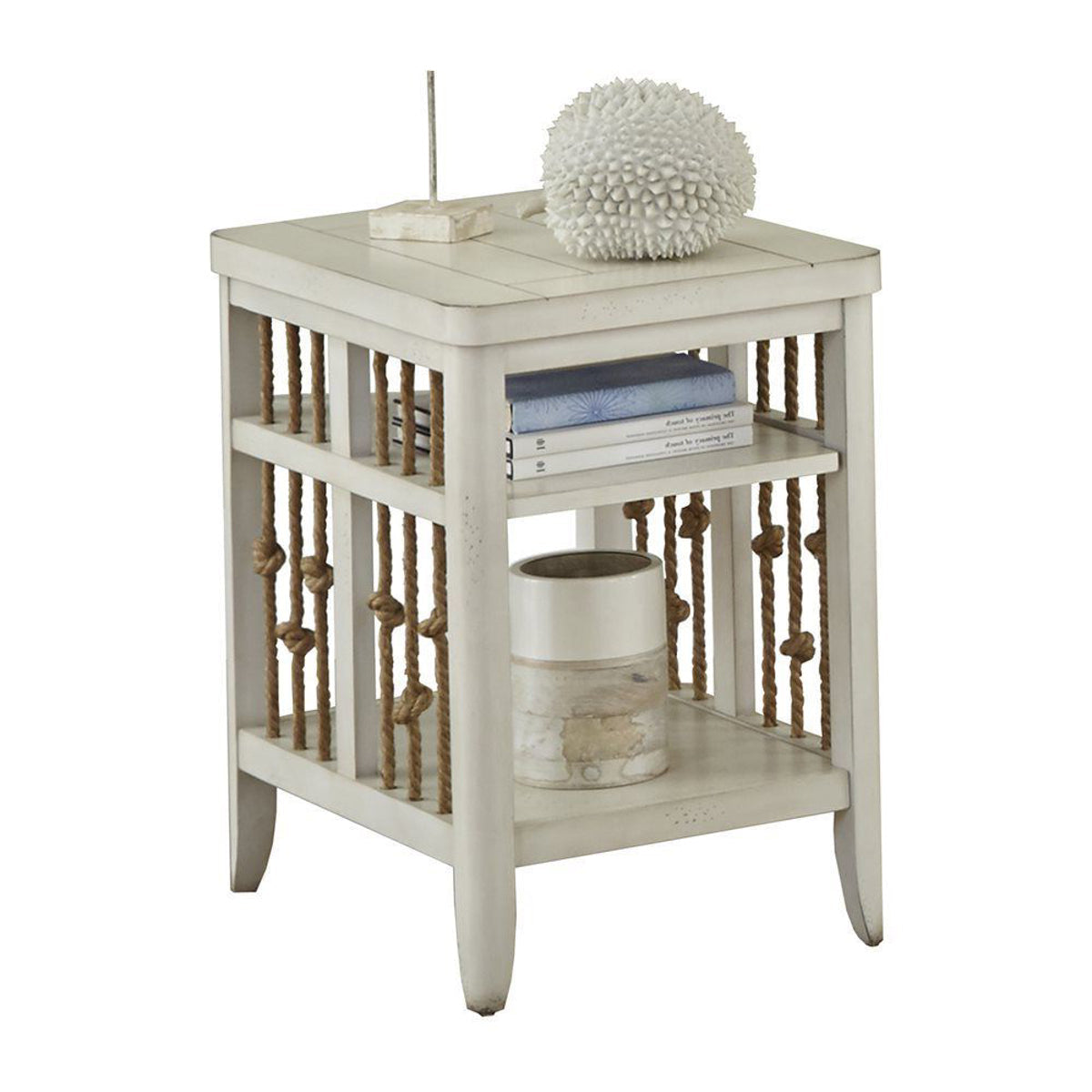 Reef White Chairside Table