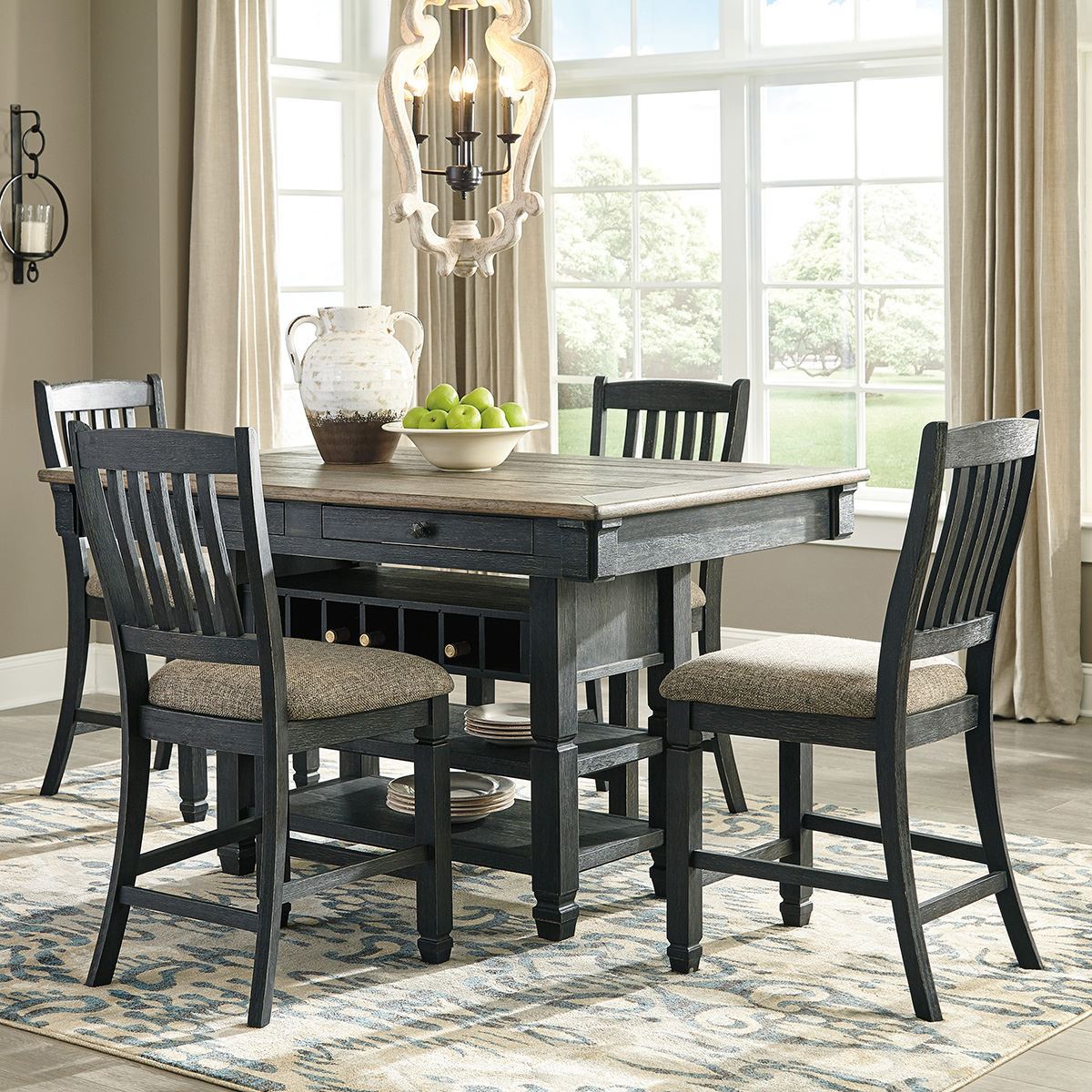 Antiquity Gray 5 Piece Hightop Dining Set