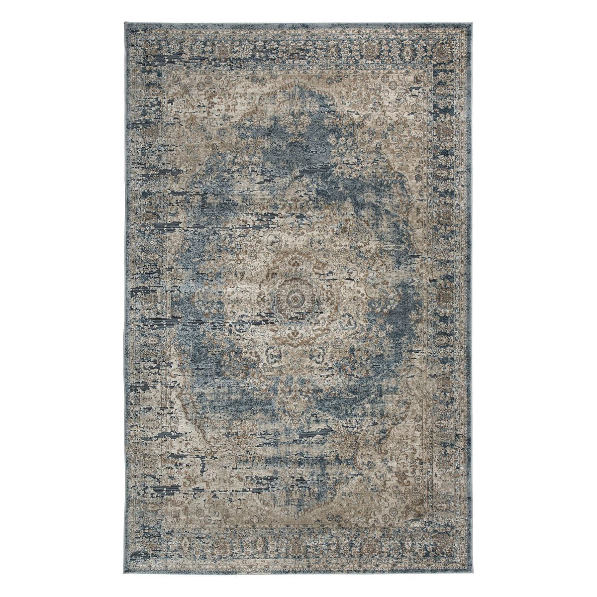 South Blue and Tan 8X10 Rug
