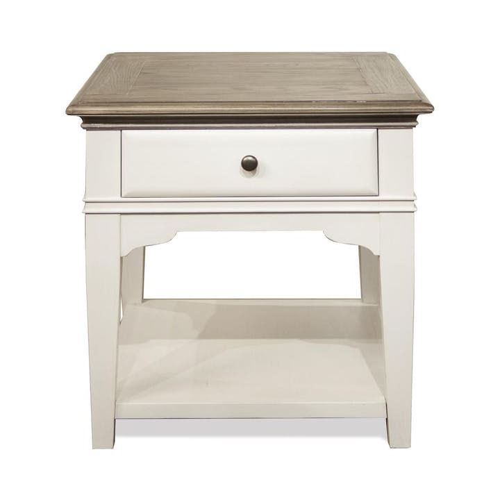 Myra White 24" 1 Drawer End Table
