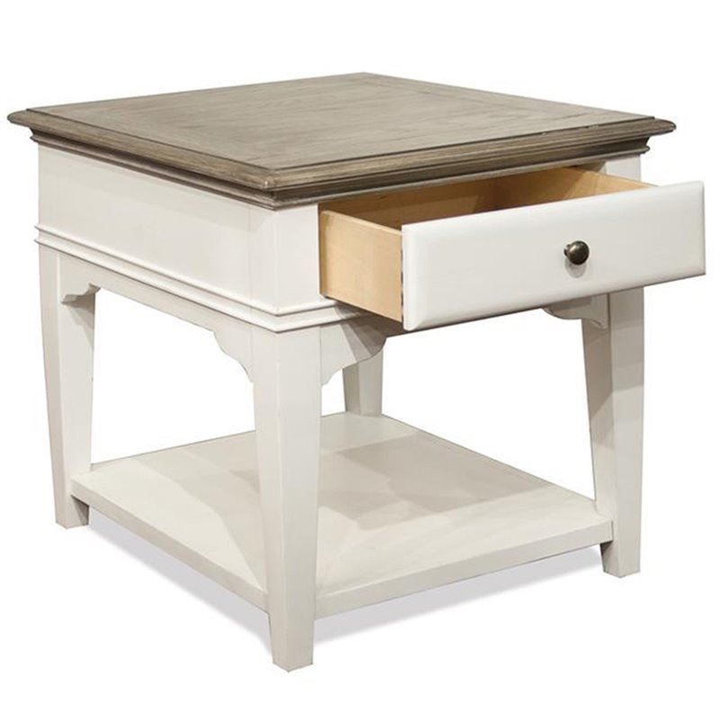 Myra White 24" 1 Drawer End Table