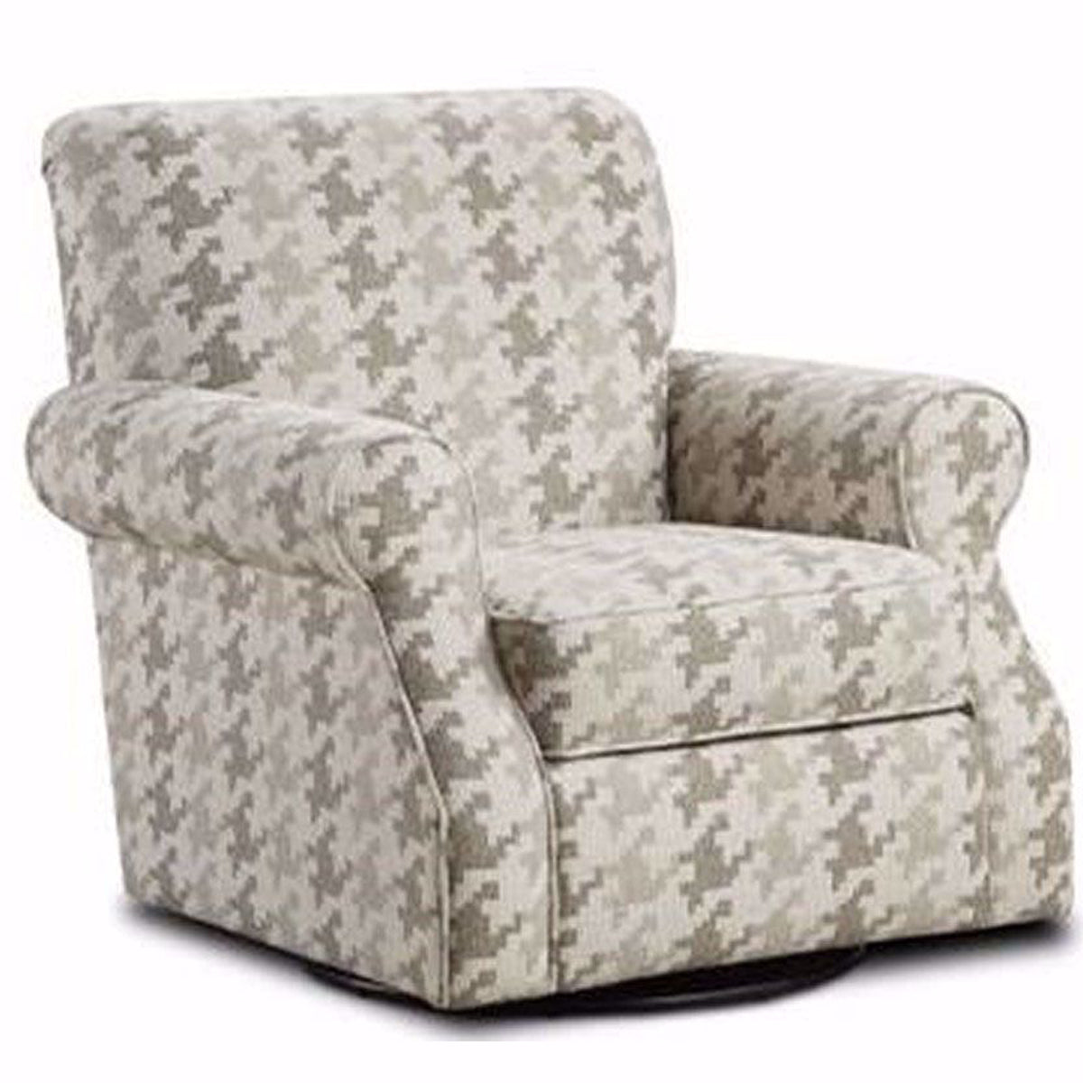 Bryant Swivel Chair in Houndstooth