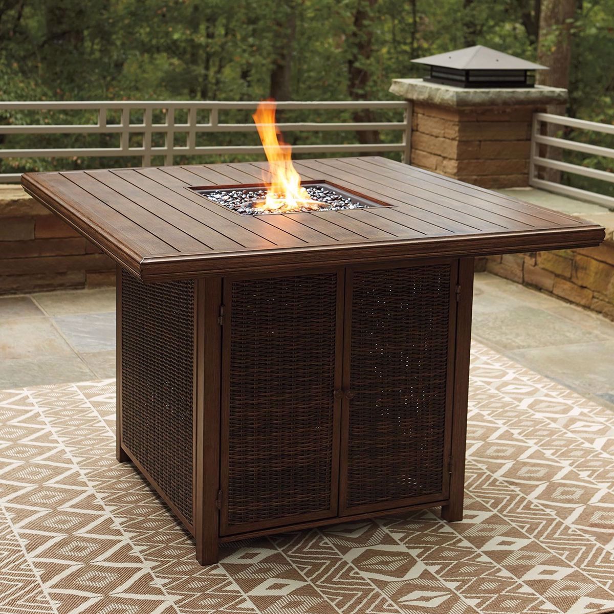Denver Square Bar Table with Fire Pit
