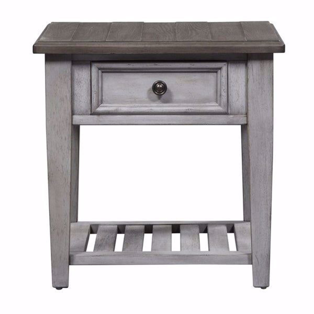 Piazza Antique White 1-Drawer End Table