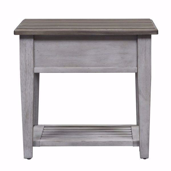 Piazza Antique White 1-Drawer End Table
