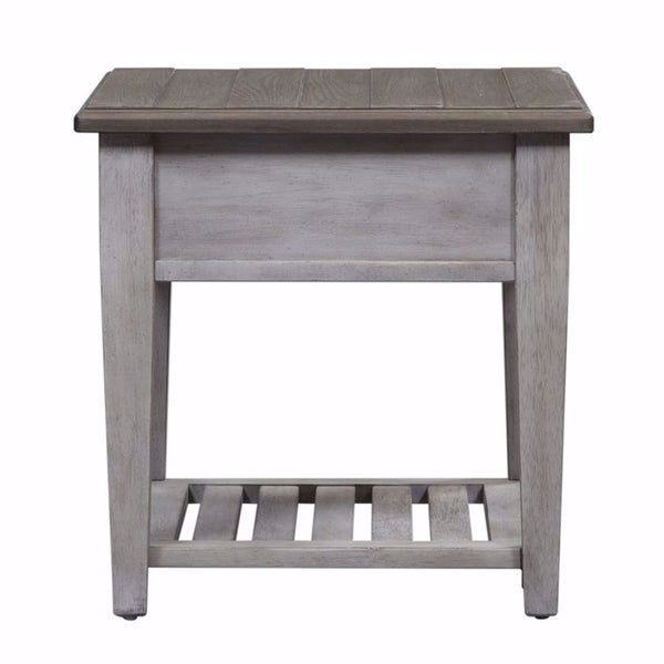 Piazza Antique White 1-Drawer End Table