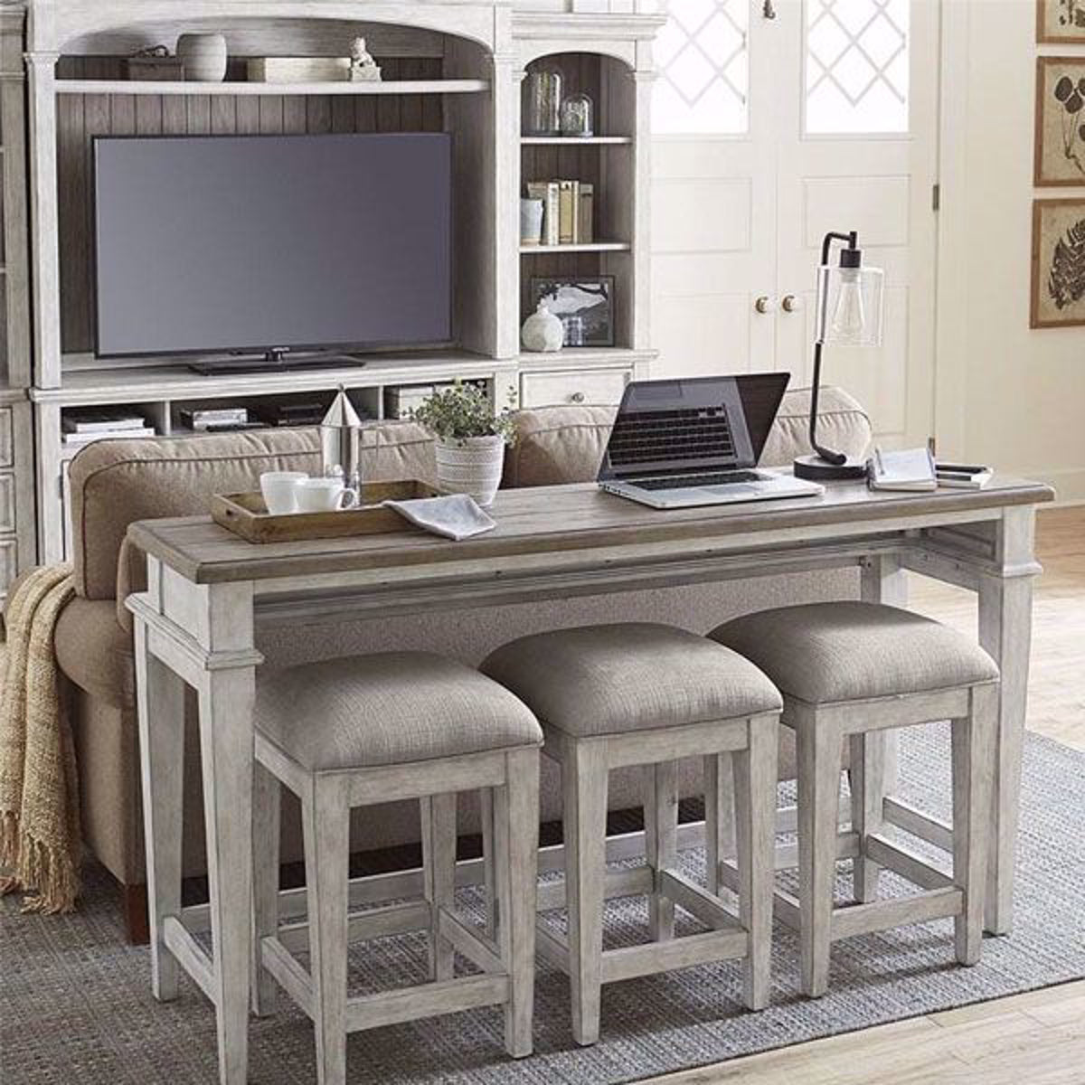 Piazza 4 Piece Console and Stool Set