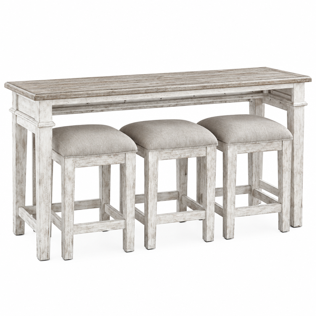 Piazza 4 Piece Console and Stool Set