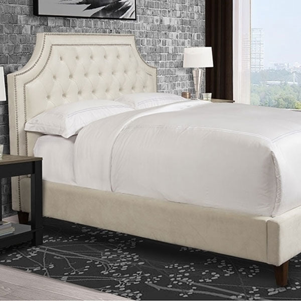 jasmine upholstered#color_beige, size_queen
