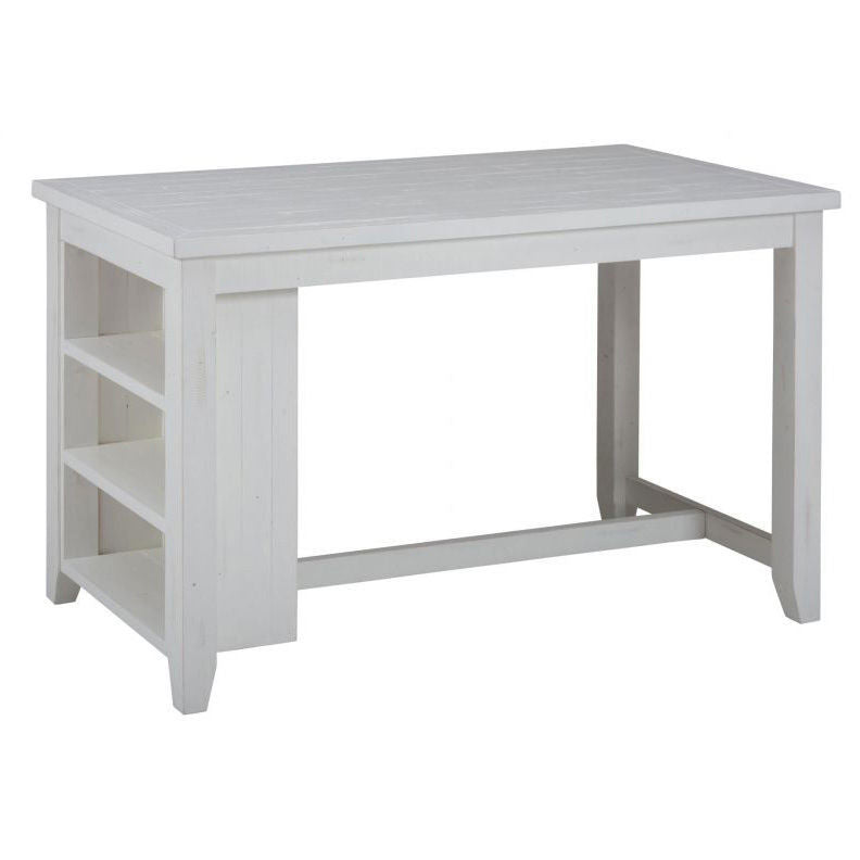 Madaket White Counter Height Table with 3 Shelf Storage