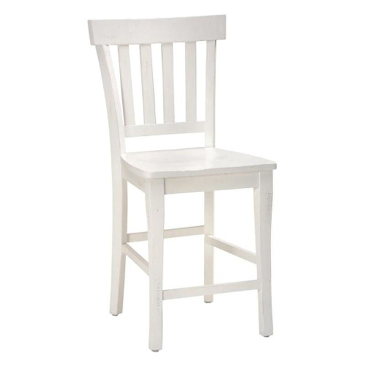 Madaket White Slat Back Bar Stool
