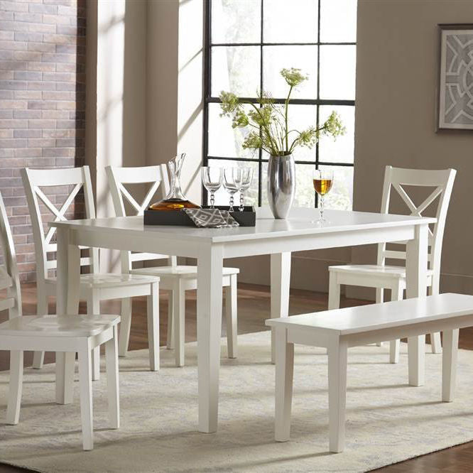 Simplicity Paperwhite Rectangular Fix Top Dining Table