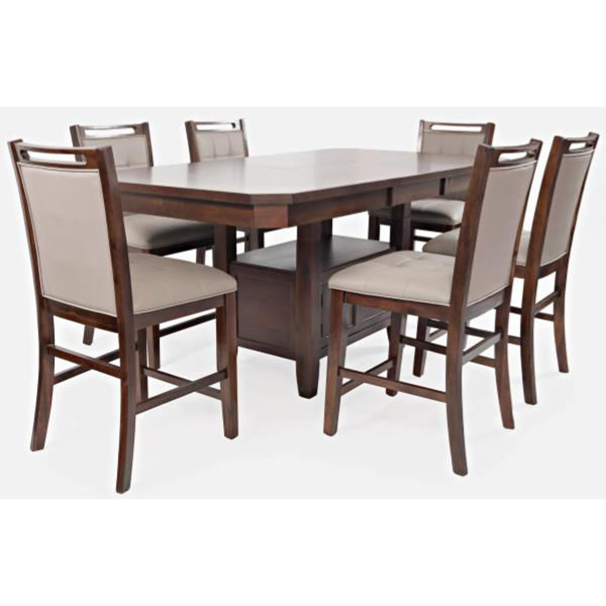 MANCHESTER BROWN 7PC TALL DINING SET