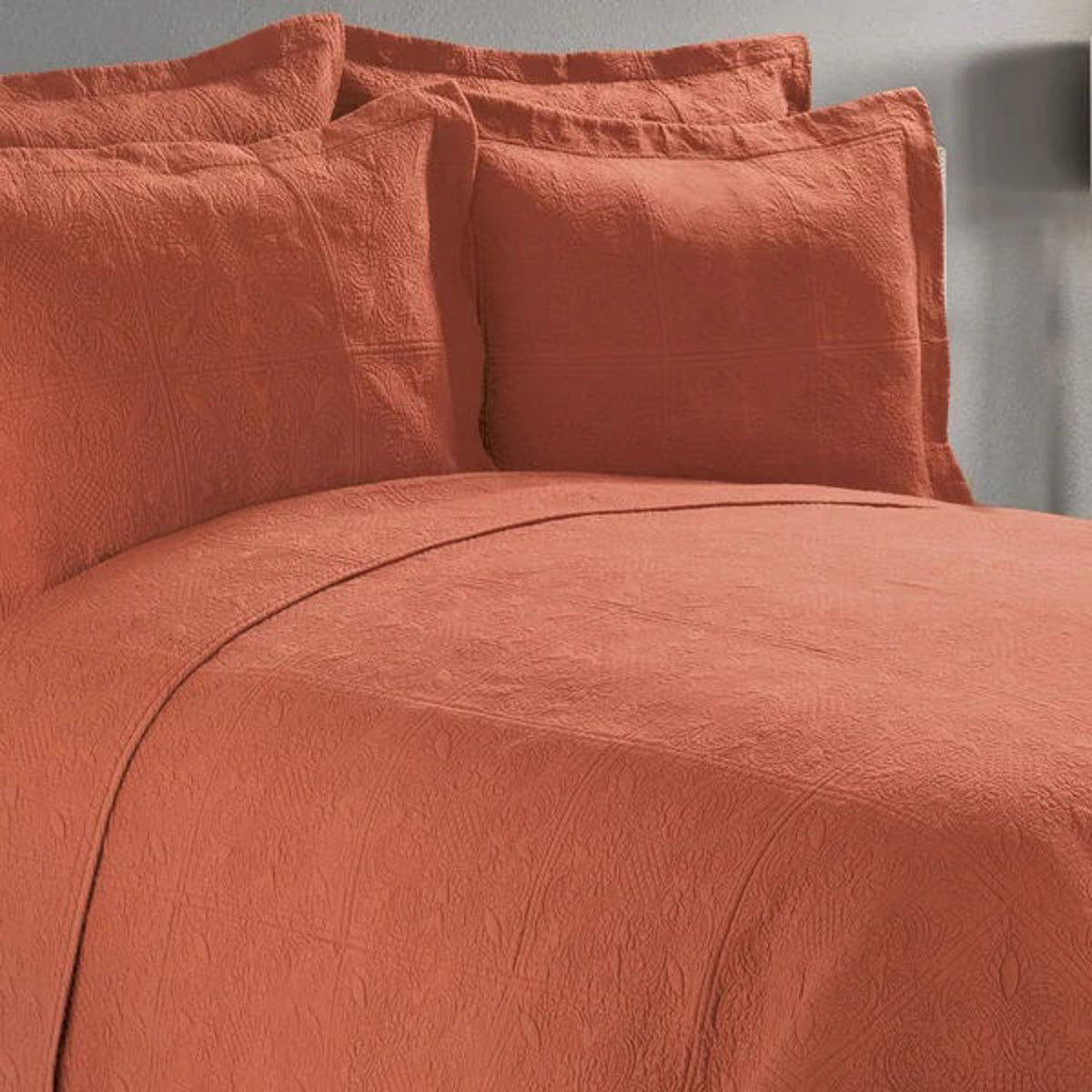 Terra Cotta Matelasse Queen Quilt