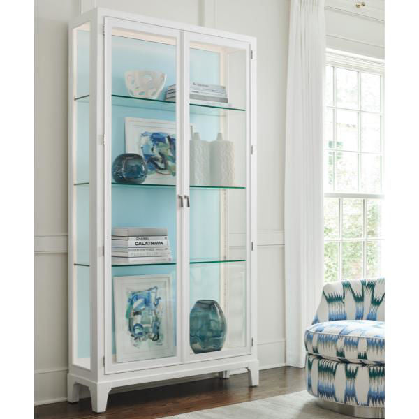 LAKESHORE CURIO WITH SKY BLUE  BACK PANEL