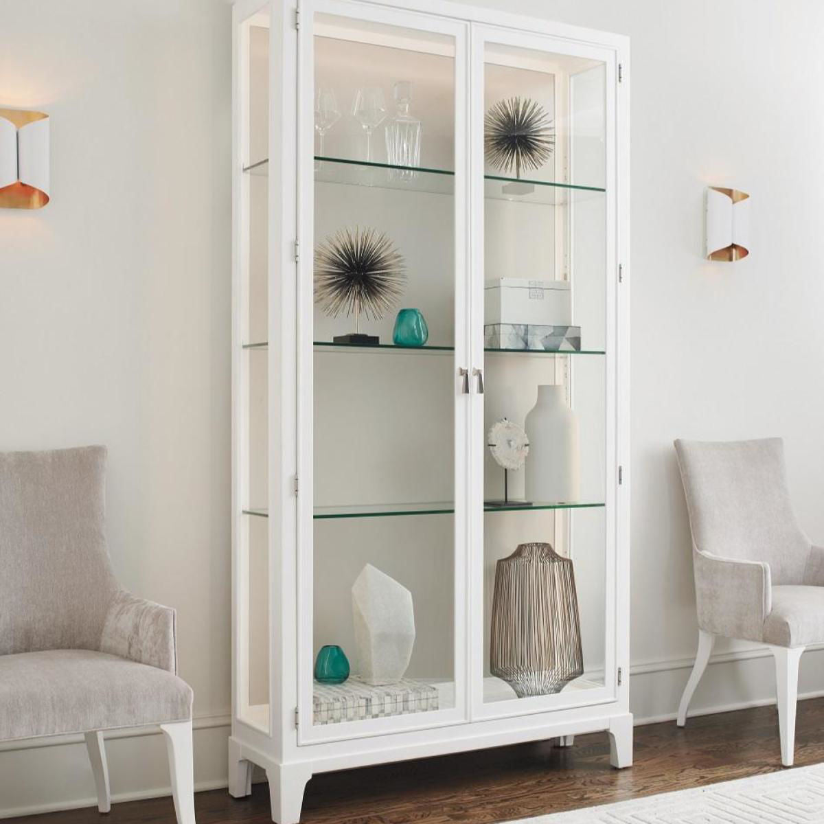 LAKESHORE CURIO WITH ALABASTER BACK PANEL
