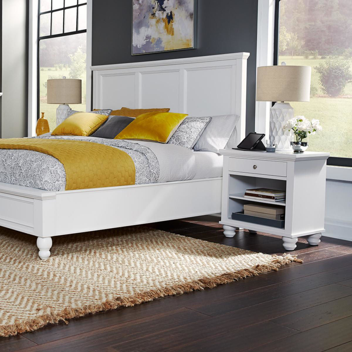 Cambridge White 1 Drawer Nightstand