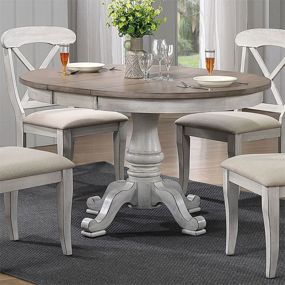 MARTHA 5PC PED WHITE DINING