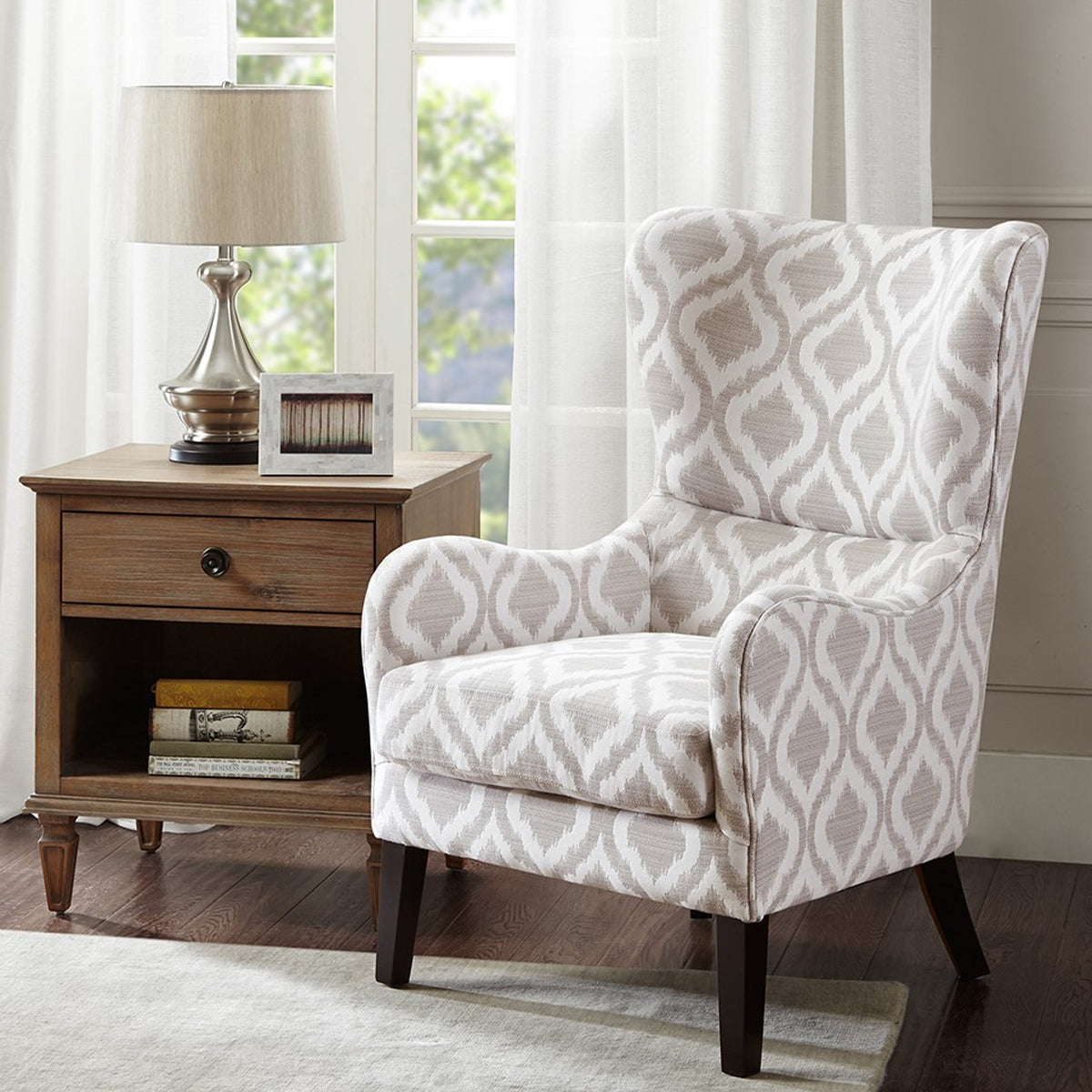 ADRIANNE SWOOP WING CHAIR