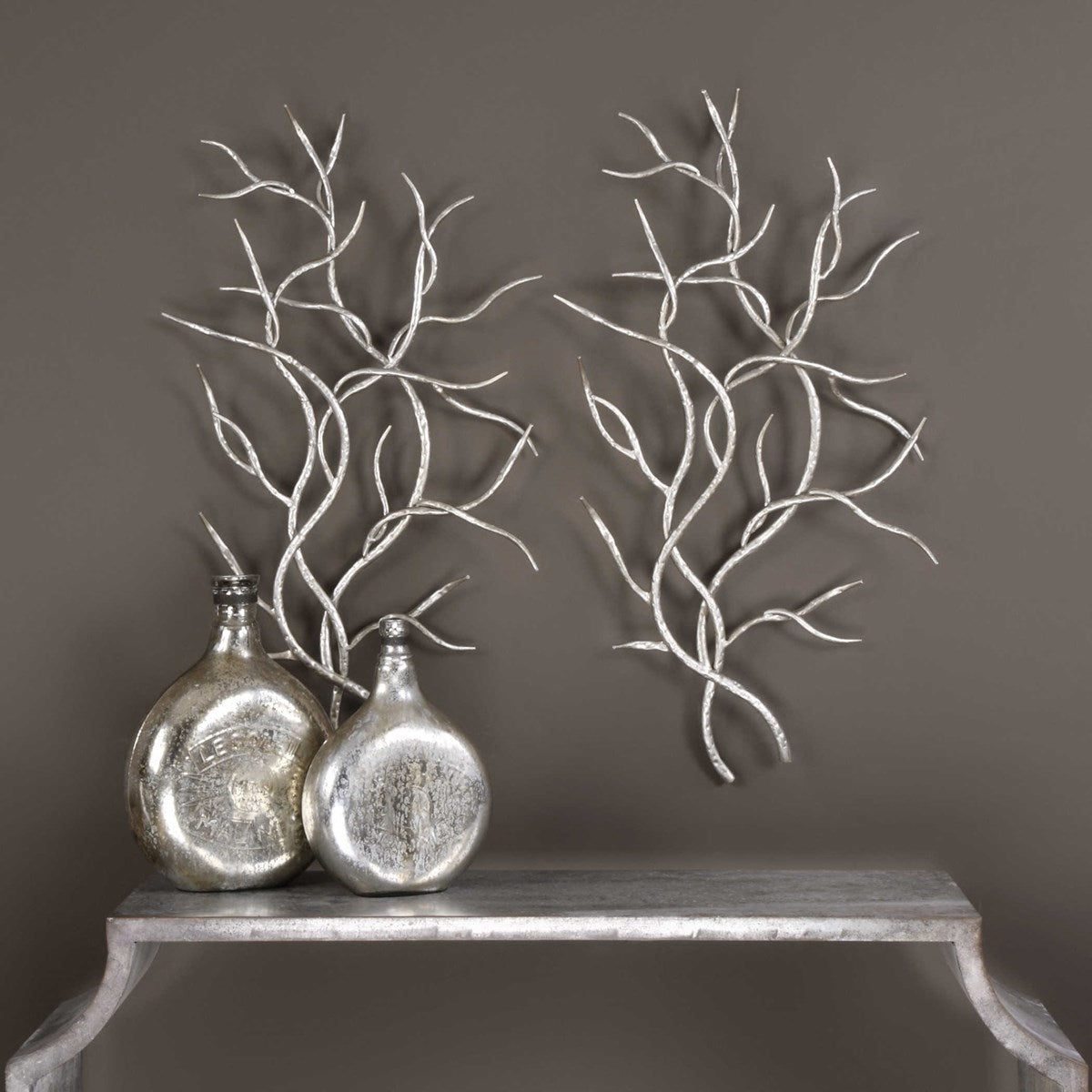 SILVER BRANCHES (Set of 2)