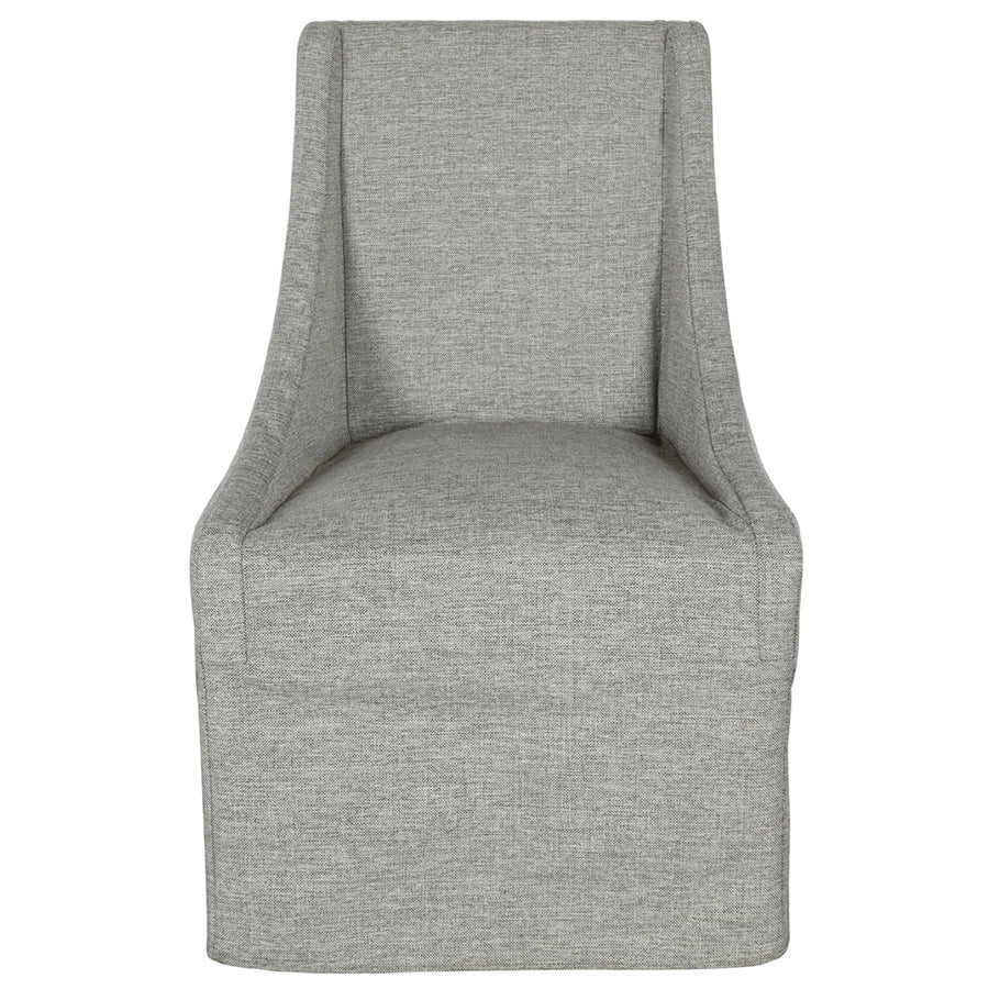 WARWICK UPHOLSTERED ROLLING DINING CHAIR