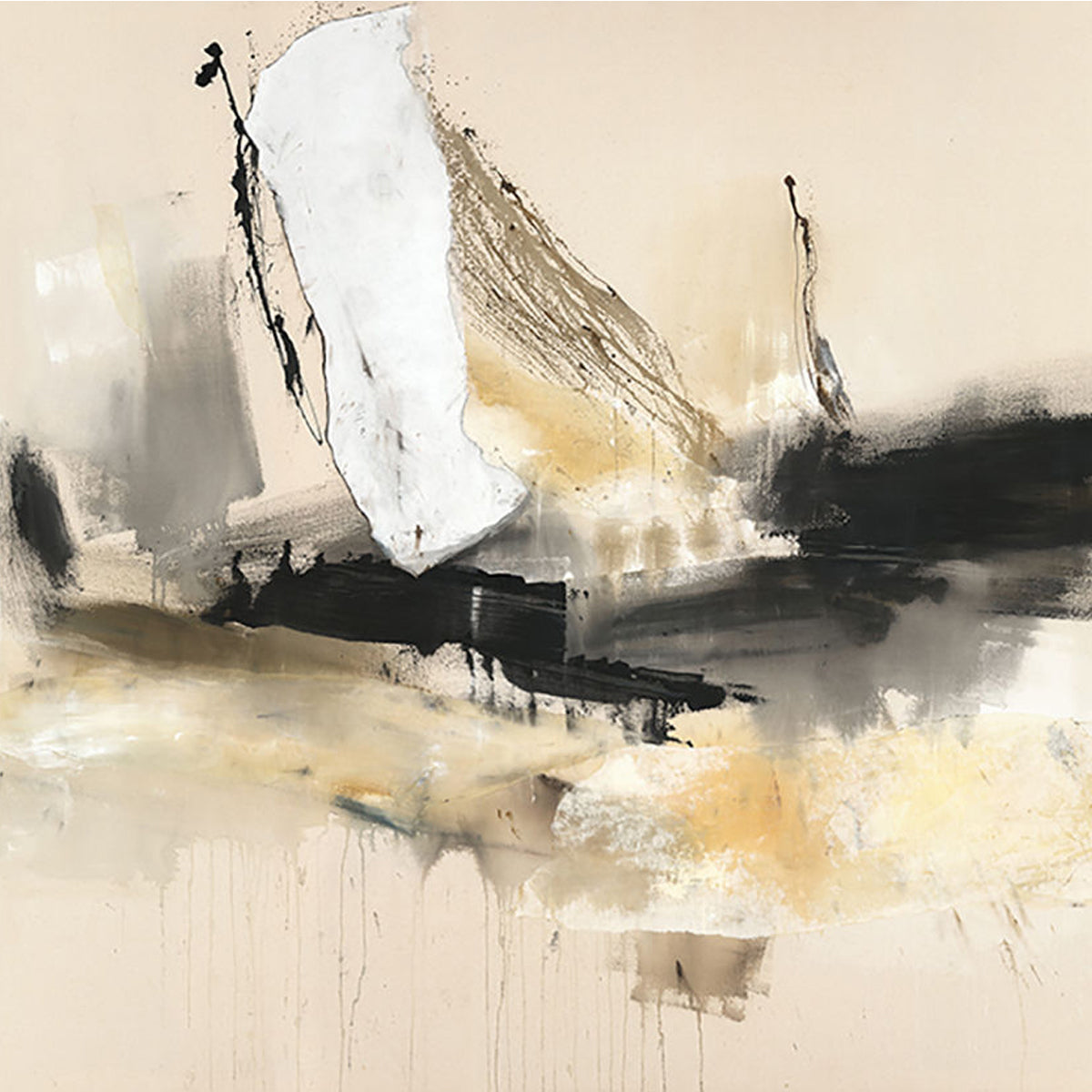SPARKED BLACK/GOLD ABSTRACT ART