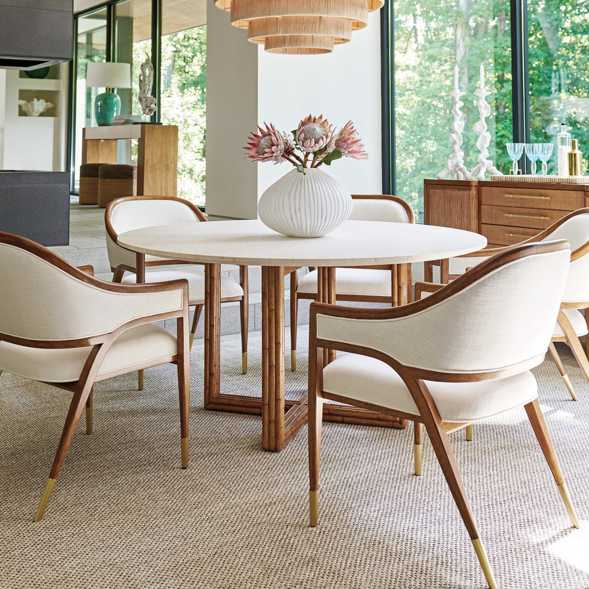 WOODWARD 60" MARBLE TOP TABLE