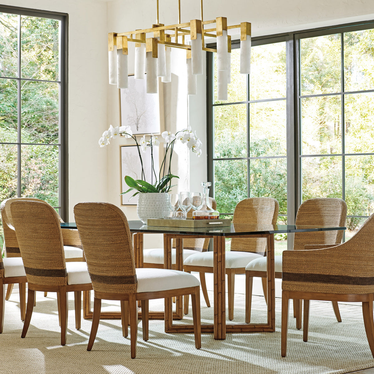 SHERIDAN 84X48 TABLE WITH GLASS TOP