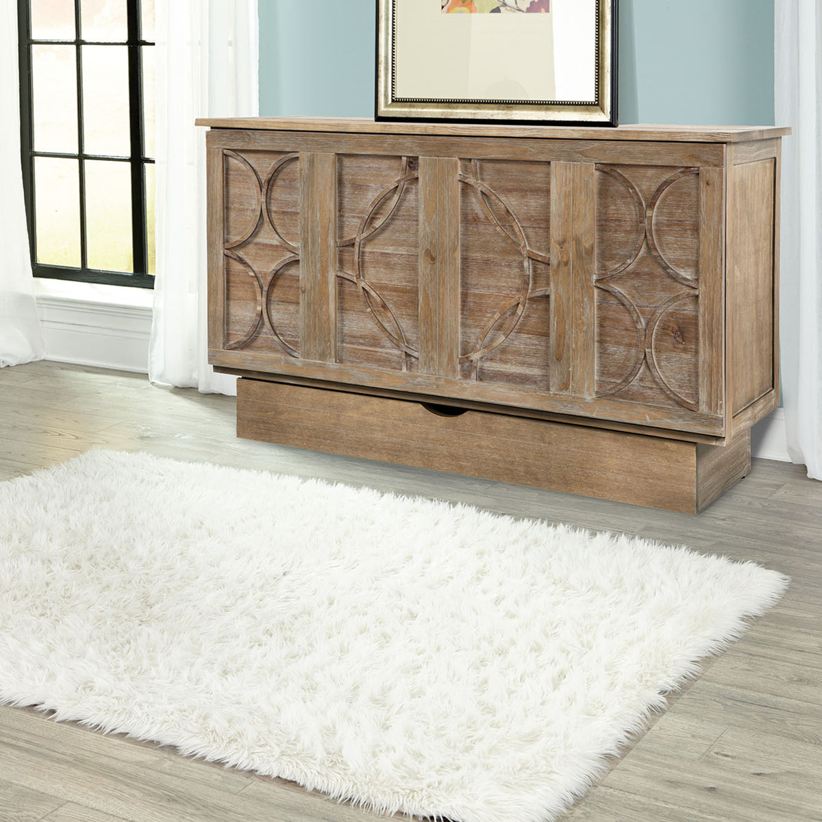 Brussels Queen Ash Credenza Cabinet Bed