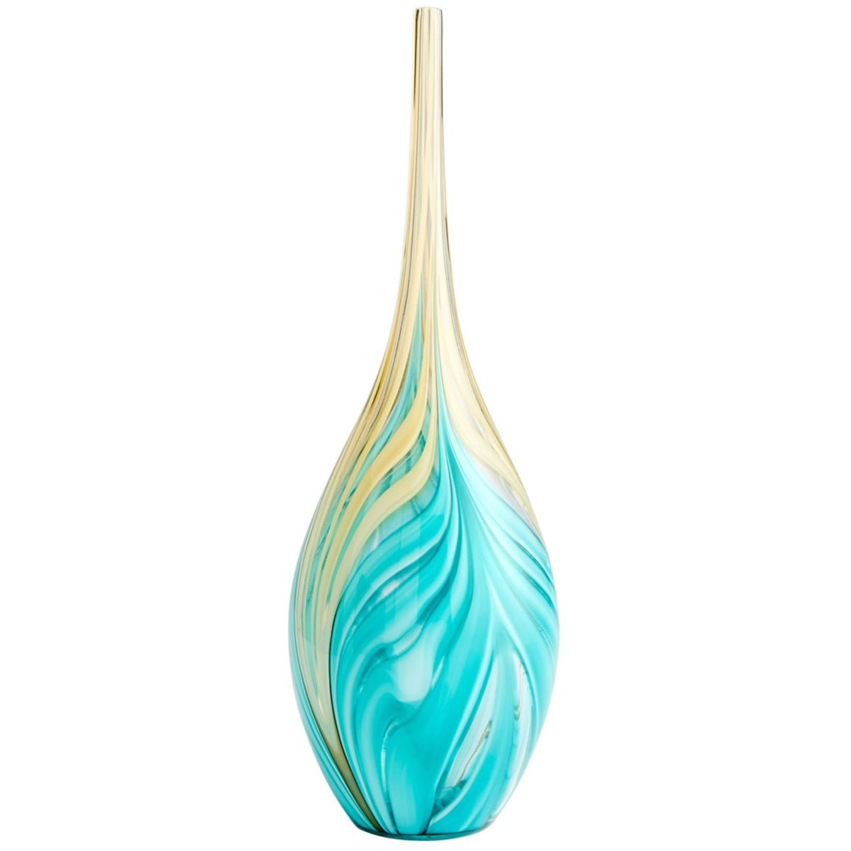 Lg Turq Parlor Palm Vase