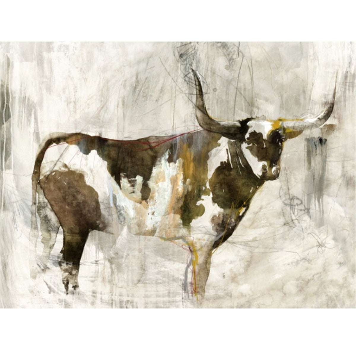 BROWN BOVINE STEER PRINT