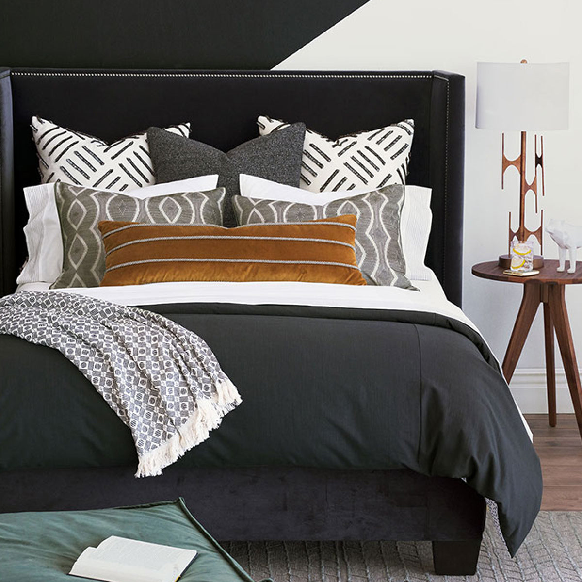 Mederna Channeled Yellow Velvet Pillow