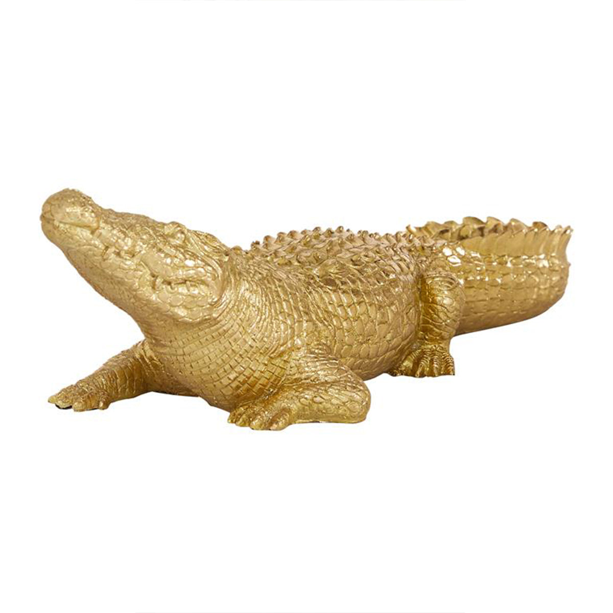 Gold Crocodile Sculpture