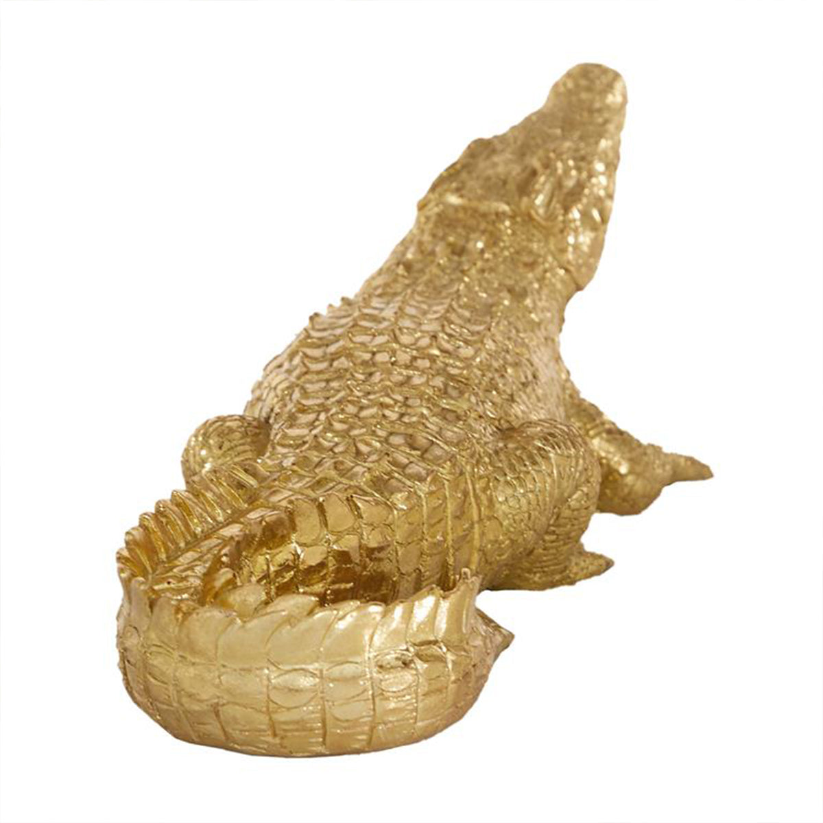 Gold Crocodile Sculpture