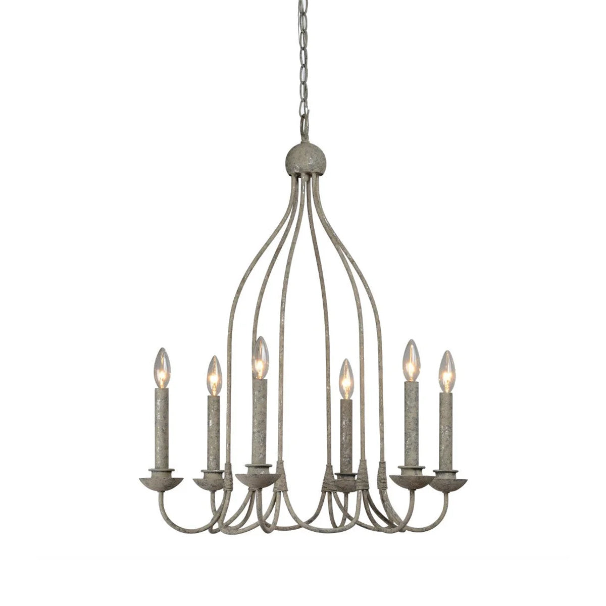 SAMPSON 6LT. IRON CHANDELIER