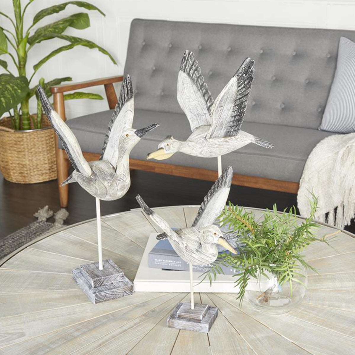 Grey Coastal Bird Sculpture Ast