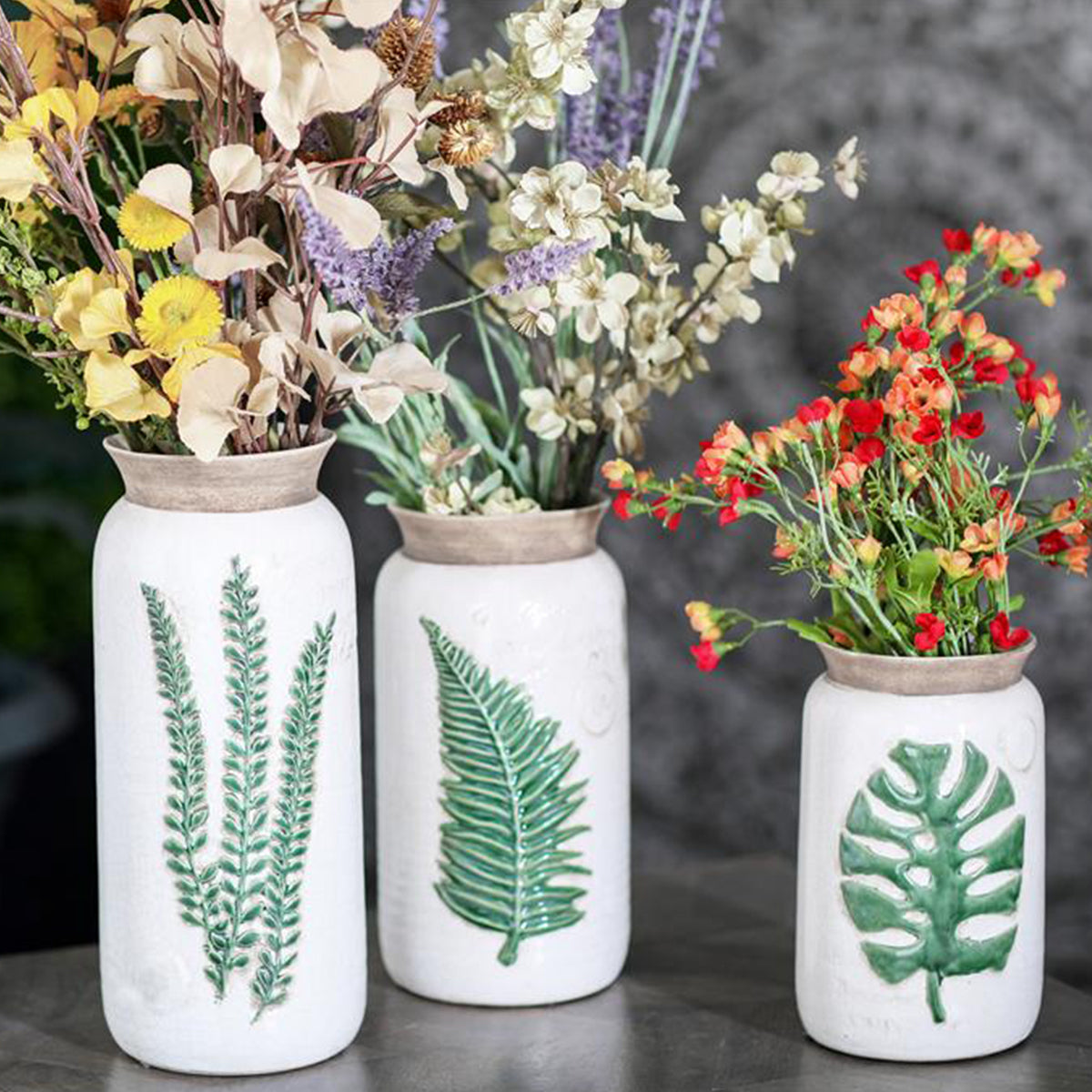 S/3 Botanical Vases