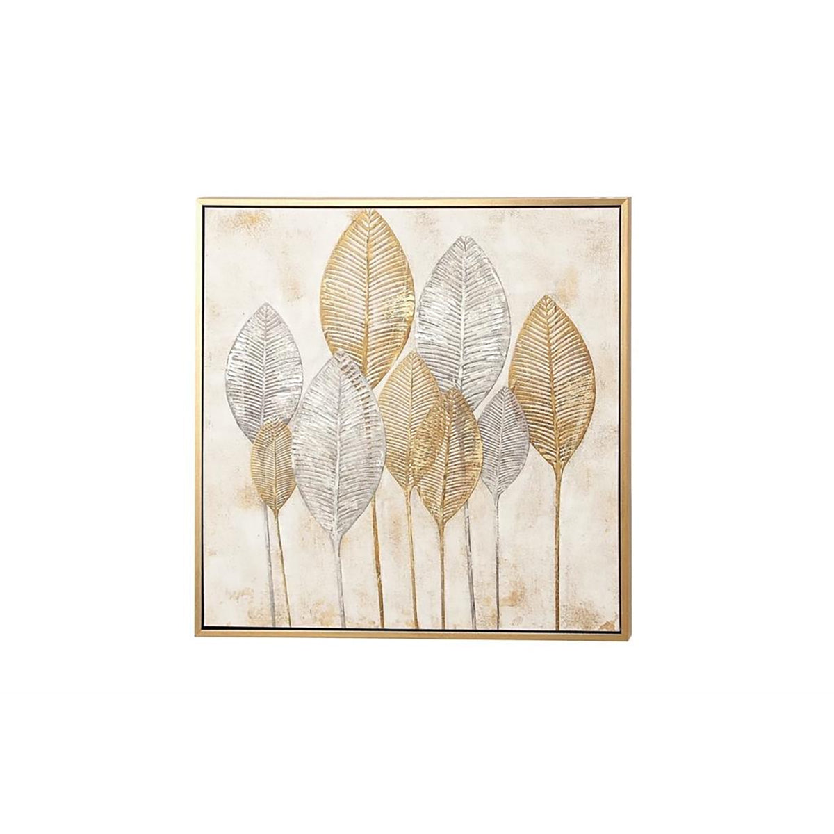GLD/BRWN CONTWP LEAVE WALL ART