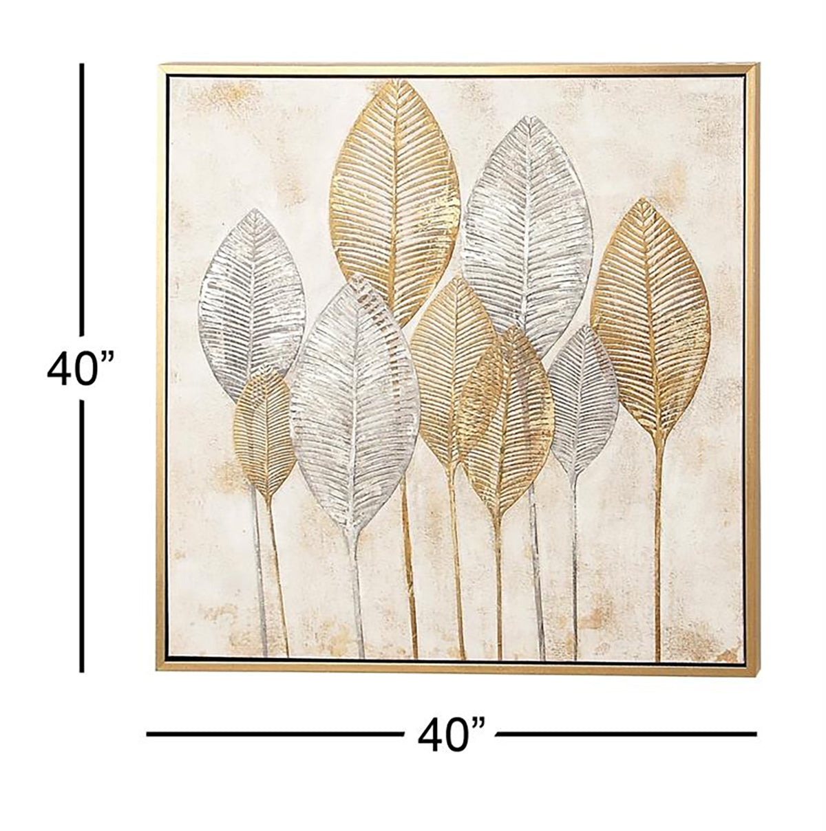 GLD/BRWN CONTWP LEAVE WALL ART