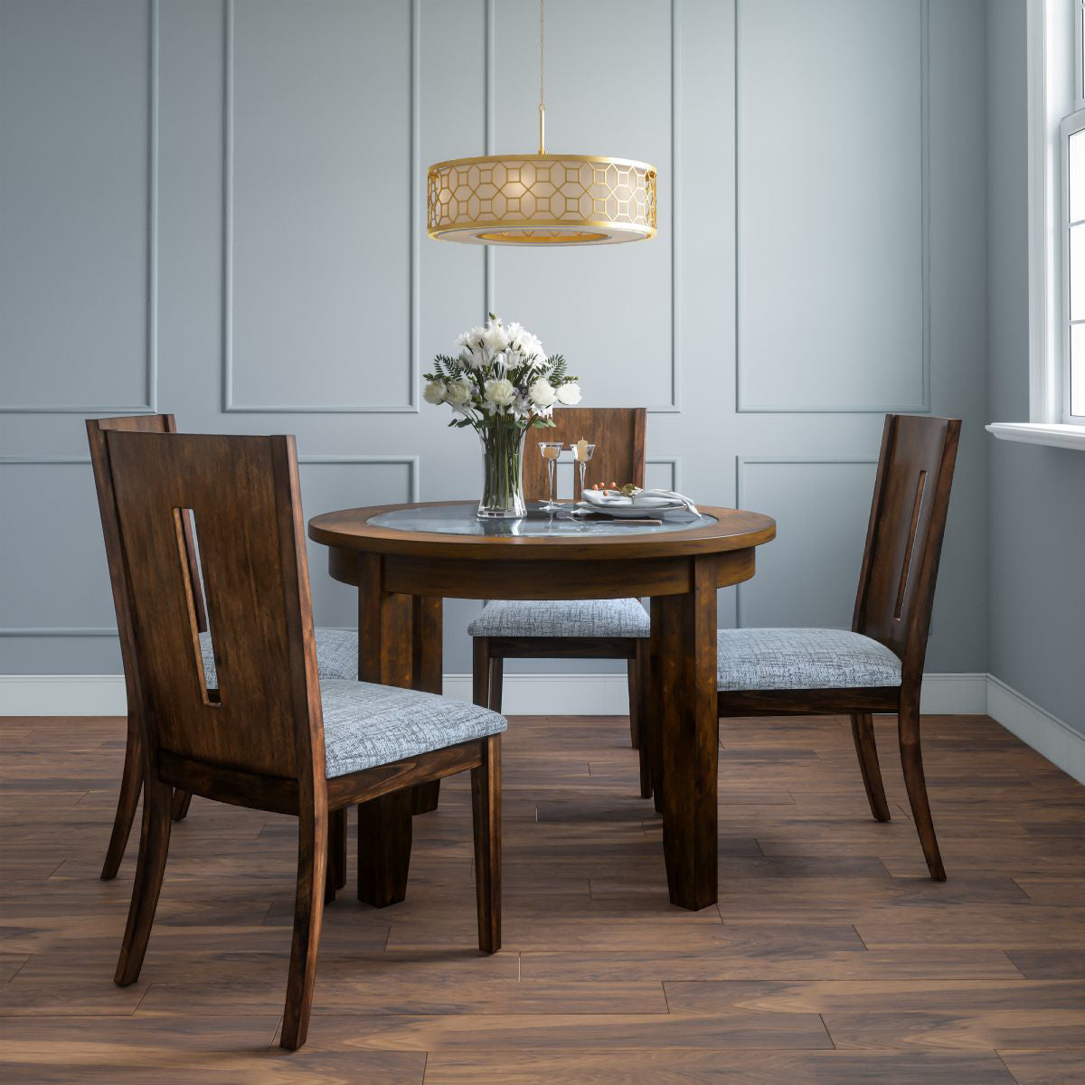 URBAN ICON ROUND BROWN DINING TABLE
