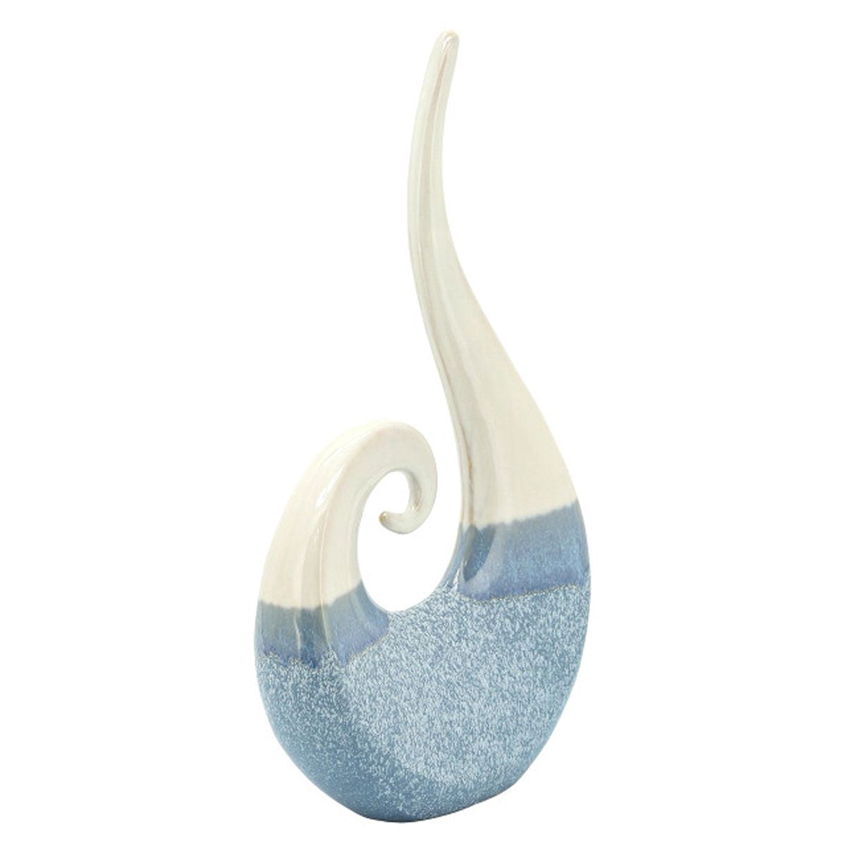 Bl White Ceramic Swirl Scupture