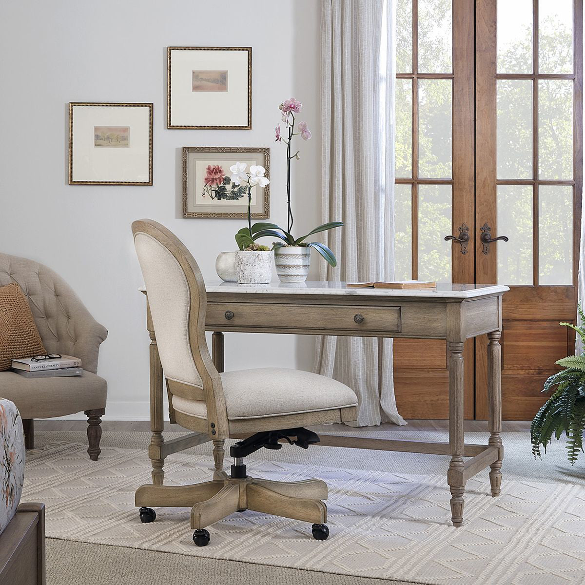 PROVENCE WRITING DESK W/MARBLE