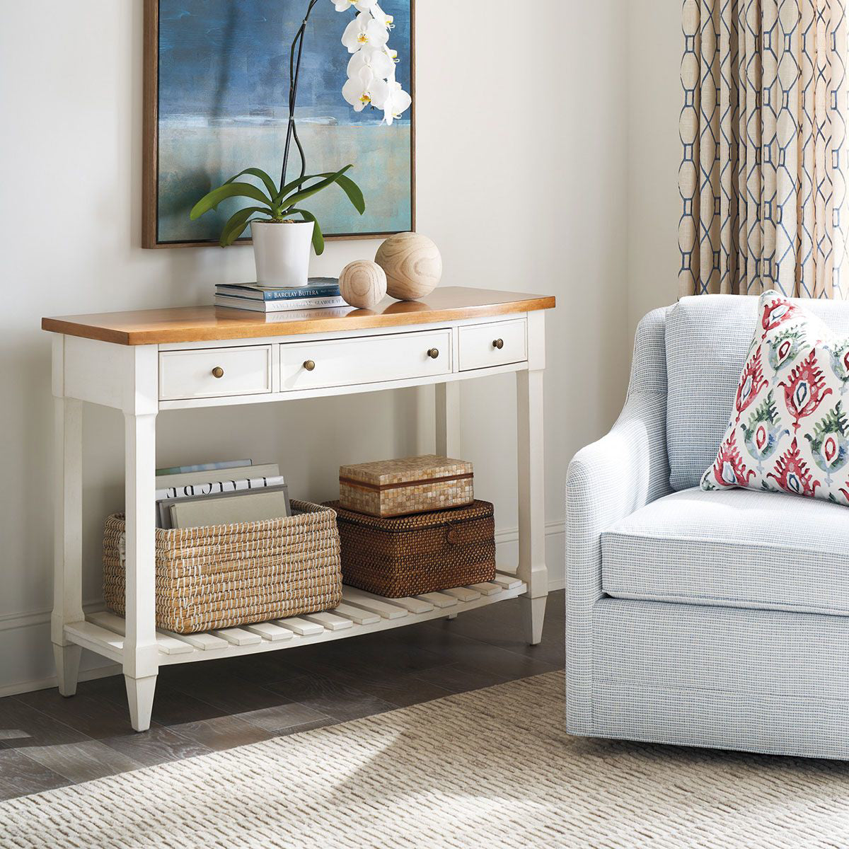 TEMPLE BOWFRONT CONSOLE (WHITE
