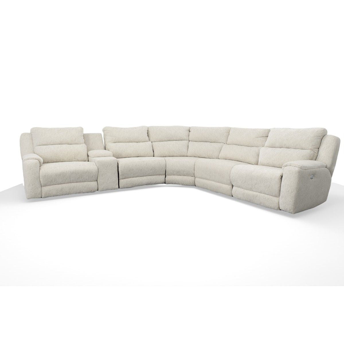 Dazzle 6 Piece Power Leather Sectional Sofa with Power Headrest