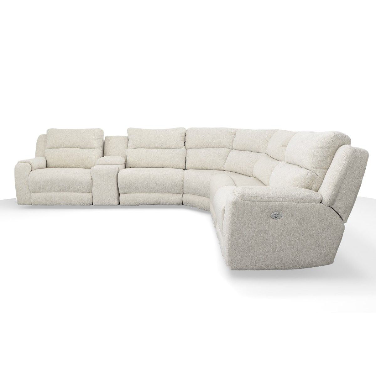 Dazzle 6 Piece Power Leather Sectional Sofa with Power Headrest